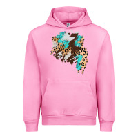 Fuchsia Pink cowhide leopard turquoise patch Urban Hoodie - AdoDesignShop
