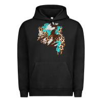 Pigment Black cowhide leopard turquoise patch Urban Hoodie - AdoDesignShop