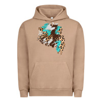 Pigment Burro cowhide leopard turquoise patch Urban Hoodie - AdoDesignShop