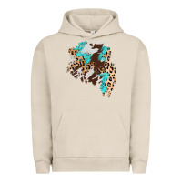 Pigment French Oak cowhide leopard turquoise patch Urban Hoodie - AdoDesignShop