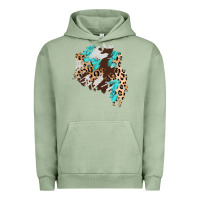 Pigment Oil Green cowhide leopard turquoise patch Urban Hoodie - AdoDesignShop