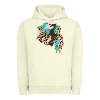 Pigment Pistachio cowhide leopard turquoise patch Urban Hoodie - AdoDesignShop