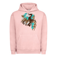 Pigment Salmon cowhide leopard turquoise patch Urban Hoodie - AdoDesignShop