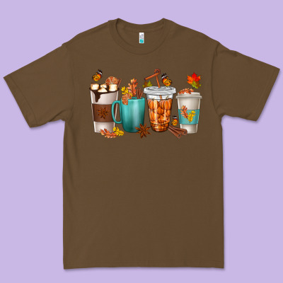 Thankful Coffee Cups Premium Tee Designed By Texasbilliewilder