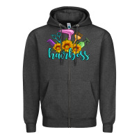 Charcoal Heather hairboss western sunflowers hairdresser Zipper Hoodie - Artiststas