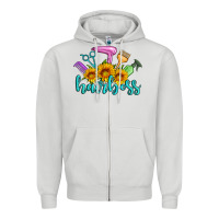 Dove Grey hairboss western sunflowers hairdresser Zipper Hoodie - Artiststas