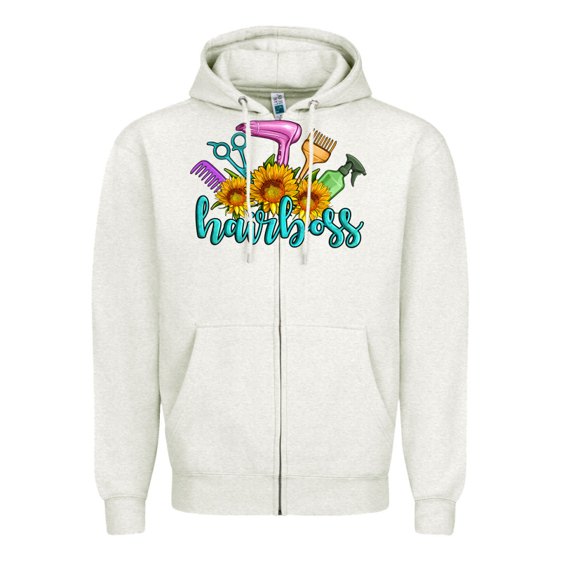Hairboss Western Sunflowers Hairdresser Zipper Hoodie by Artiststas | Teevron