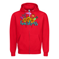 Red hairboss western sunflowers hairdresser Zipper Hoodie - Artiststas