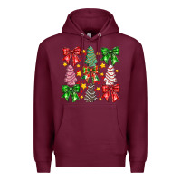 Burgundy Christmas Cake Bow Premium Hoodie - CowhideDigitalArt