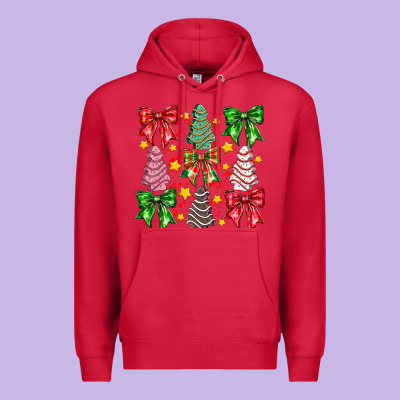 Christmas Cake Bow Premium Hoodie Designed By Cowhidedigitalart