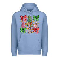 Colony Blue Christmas Cake Bow Premium Hoodie - CowhideDigitalArt