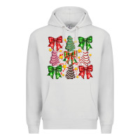 Dove Grey Christmas Cake Bow Premium Hoodie - CowhideDigitalArt