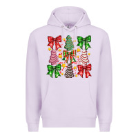Lilac Christmas Cake Bow Premium Hoodie - CowhideDigitalArt