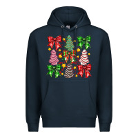 Navy Christmas Cake Bow Premium Hoodie - CowhideDigitalArt