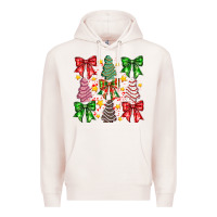 Pale Pink Christmas Cake Bow Premium Hoodie - CowhideDigitalArt