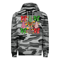 Slate Camo Christmas Cake Bow Premium Hoodie - CowhideDigitalArt