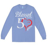 Colony Blue Vintage 50th Birthday Blessed By God For 50 Years Birthday Long Sleeve Tee - longCreatives