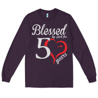 Plum Vintage 50th Birthday Blessed By God For 50 Years Birthday Long Sleeve Tee - longCreatives