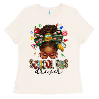 Bone school bus driver afro messy bun Ladies Tee - texasbilliewilder