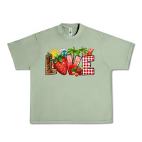 Oil Green love strawberry Urban Heavy Tee - RanaPortraitStore