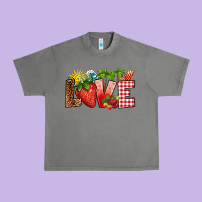 Love Strawberry Urban Heavy Tee Designed By Ranaportraitstore