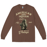 Vintage American Motorcycle Indian For Old Biker Gifts Long Sleeve Tee | Teevron