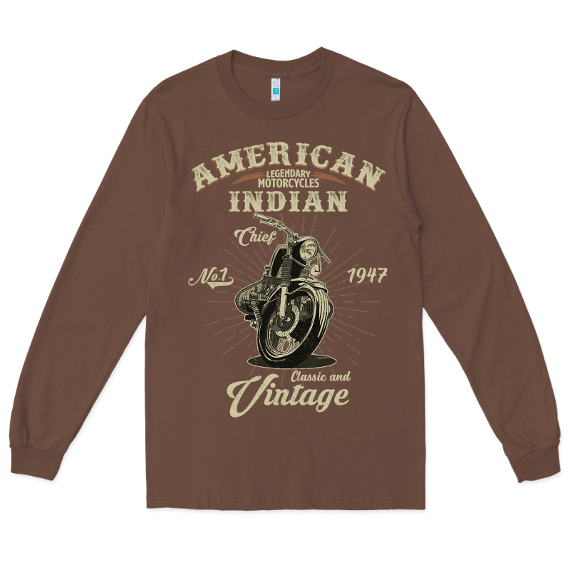 Vintage American Motorcycle Indian For Old Biker Gifts Long Sleeve Tee by longCreatives | Teevron