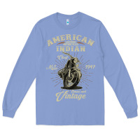 Colony Blue Vintage American Motorcycle Indian for Old Biker Gifts Long Sleeve Tee - longCreatives