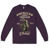 Plum Vintage American Motorcycle Indian for Old Biker Gifts Long Sleeve Tee - longCreatives