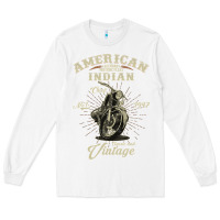 White Vintage American Motorcycle Indian for Old Biker Gifts Long Sleeve Tee - longCreatives