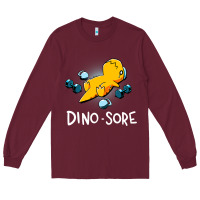 Burgundy Dino Sore Funny Dinosaur Workout Gym Fitness Lifting Long Sleeve Tee - longCreatives