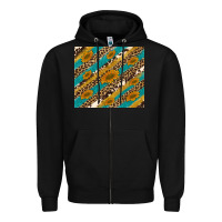 Black leopard cowhide  leather sunflowers Zipper Hoodie - Artiststas