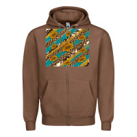 Chestnut leopard cowhide  leather sunflowers Zipper Hoodie - Artiststas
