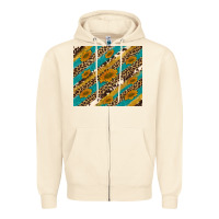 Sandshell leopard cowhide  leather sunflowers Zipper Hoodie - Artiststas