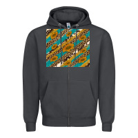 Smoke leopard cowhide  leather sunflowers Zipper Hoodie - Artiststas