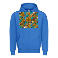 True Royal leopard cowhide  leather sunflowers Zipper Hoodie - Artiststas