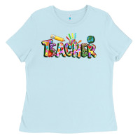 Baby Blue Autism Teacher Ladies Tee - NancyCooperArtShop