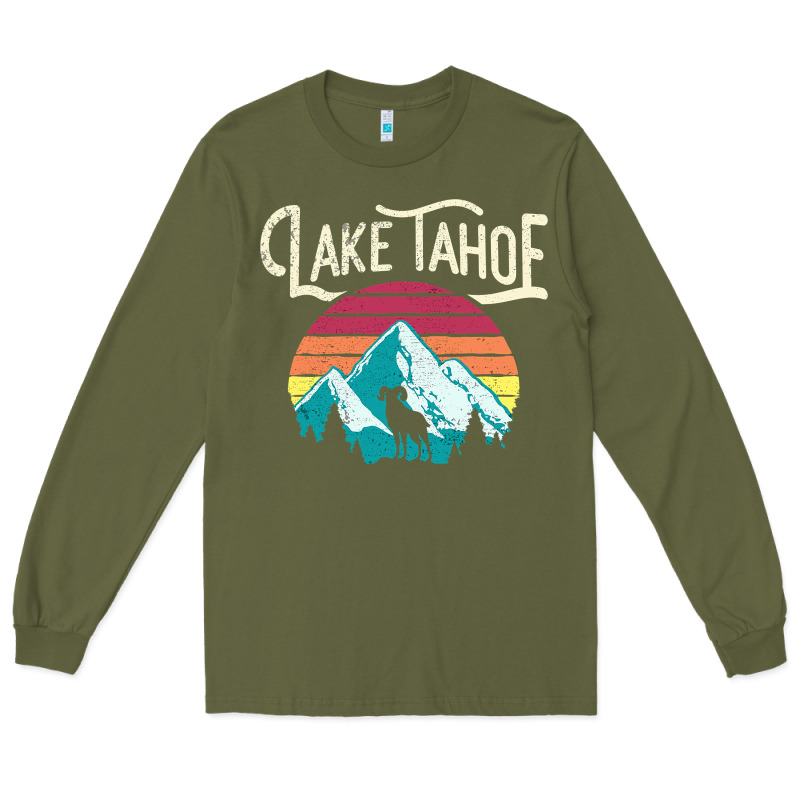 Vintage Lake Tahoe Mountains Retro T Long Sleeve Tee by longCreatives | Teevron
