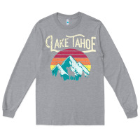 Heather Grey Vintage Lake Tahoe Mountains Retro T Long Sleeve Tee - longCreatives
