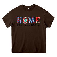 Chocolate Brown home of the because of the brave Heavy Core Tee - JahusDesignShop