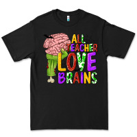 Black All Teacher Love Brains Premium Tee - texasbilliewilder