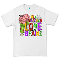 White All Teacher Love Brains Premium Tee - texasbilliewilder