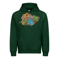 Forest Green horseshoe leopard gemstone cactus patch Urban Hoodie - AdoDesignShop