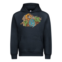Navy horseshoe leopard gemstone cactus patch Urban Hoodie - AdoDesignShop
