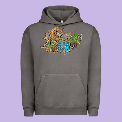 Horseshoe Leopard Gemstone Cactus Patch Urban Hoodie Designed By Adodesignshop