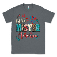 Charcoal Heather Little mister America 4th of july Classic Tee - HowdyJamesFarm