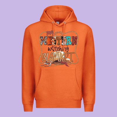 My Western Watching Blanket Premium Hoodie Designed By Cowhidedigitalart