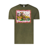 Vintage Olive Easter Day with farm animals tumbler Vintage Tee - HowdyJamesFarm