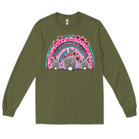 Army Green Easter bunny rainbow Long Sleeve Tee - OliviaCreatesArt
