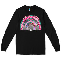 Black Easter bunny rainbow Long Sleeve Tee - OliviaCreatesArt